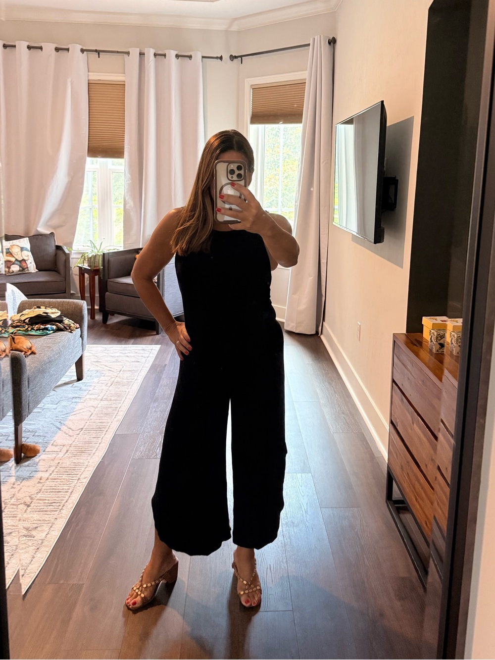 FARM Rio Black Sleeveless Jumpsuit